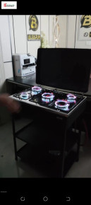 طباخ غاز ⁦⁦5⁩⁩ عيون نار زرقاء + شعلة إلكترونية مع ستاند وغطاء نار زرقاء صافية = حرارة أعلى واستهلاك أوفر Image 3