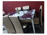 طقم كنب مع طاوله واربع سكملات مع طقم زاوية و طاولة سفرة واربع كراسي و سجلونات عدد 2 + غاز و فرن 90سم Image 2